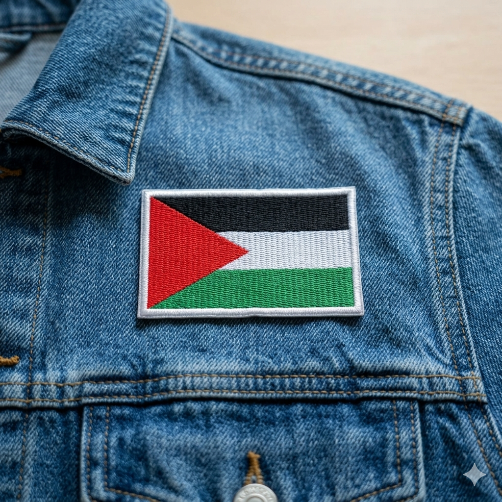 Parche Bordado Bandera de Palestina (Termoadhesivo para Ropa)